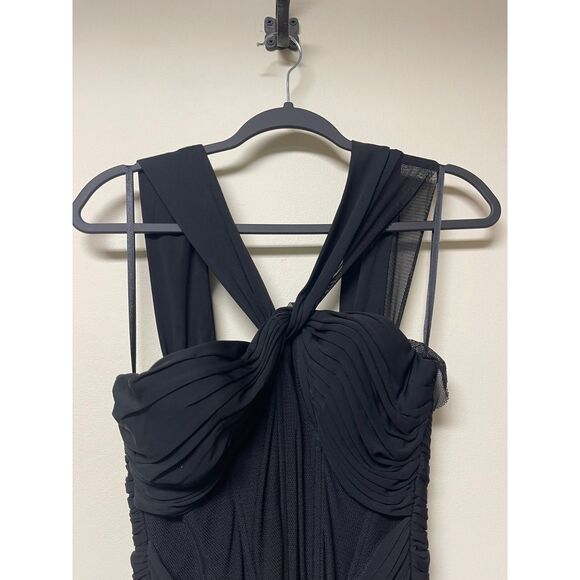 ROBERT RODRIGUEZ Black Formal Gown, Corset, Draping, Sz 4 - Picture 3 of 9